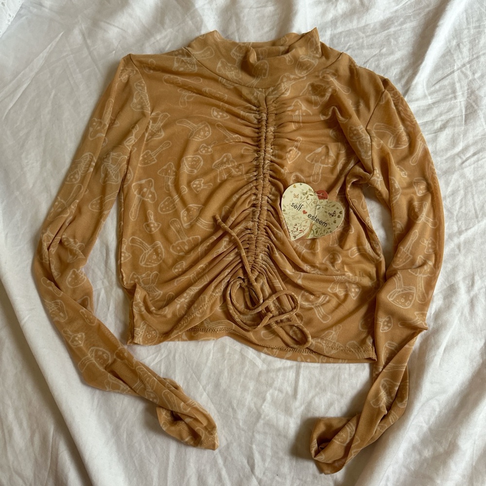 Stylish light Orange Ruched Women's Top